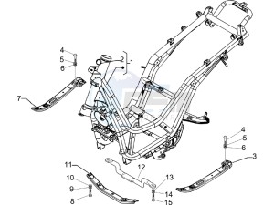 Beverly 250 e3 drawing Frame bodywork