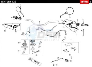 CENTURY-125-E4-BLACK drawing HANDLEBAR - LOCK KIT