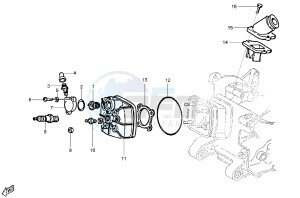 NRG EXTREME 50 drawing Cylinder head - Induction Pipe Water Cooled