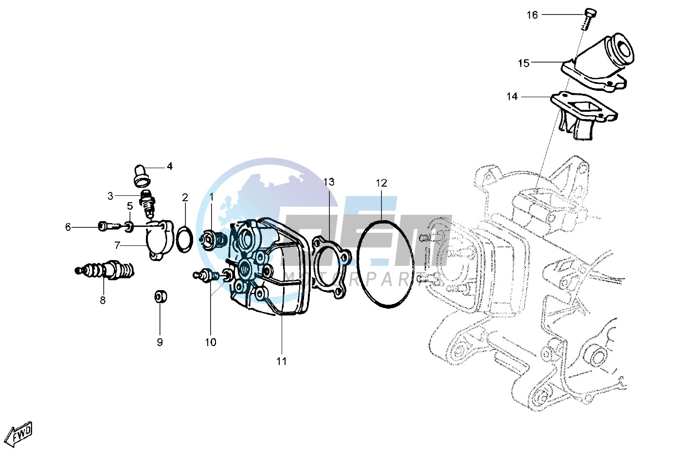 Cylinder head - Induction Pipe Water Cooled