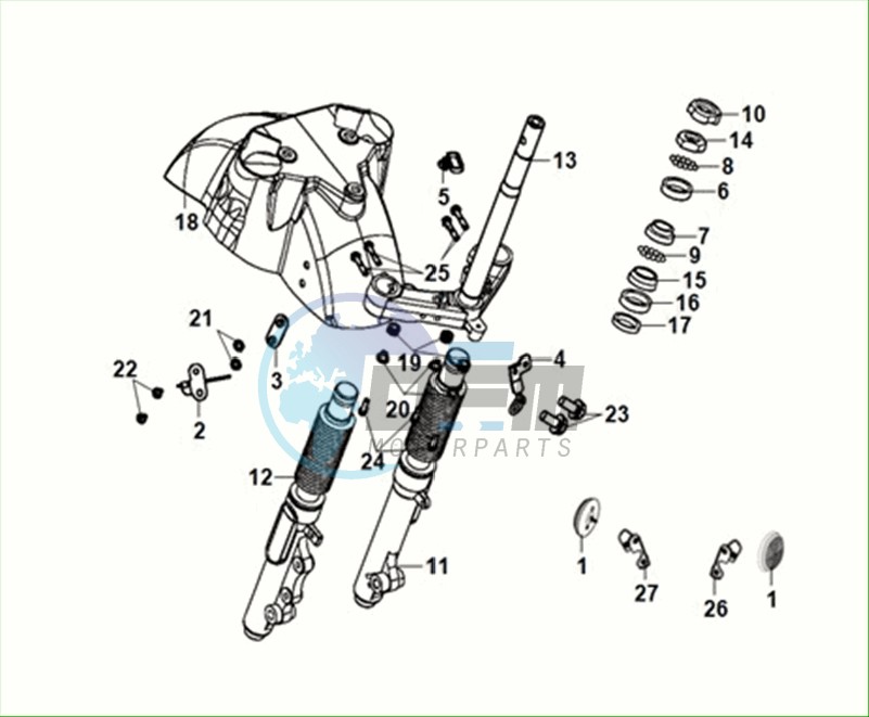 STEERING STEM - FRONT CUSHION