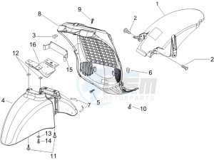 Beverly 125 Tourer e3 drawing Wheel housing - Mudguard