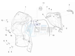 Liberty 125 4t Delivery e3 Single drawing Front glove-box - Knee-guard panel