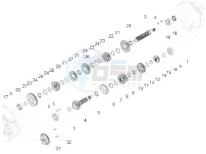 V7 III Stone 750 e4 (NAFTA) drawing Gear box - Gear assembly