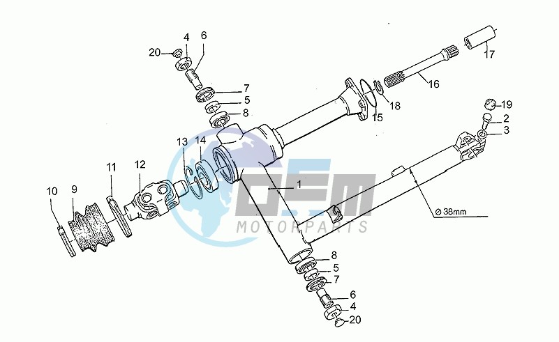 Swing arm, 1st s., 38mm