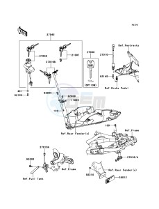 ER-6f ABS EX650D9F GB XX (EU ME A(FRICA) drawing Ignition Switch