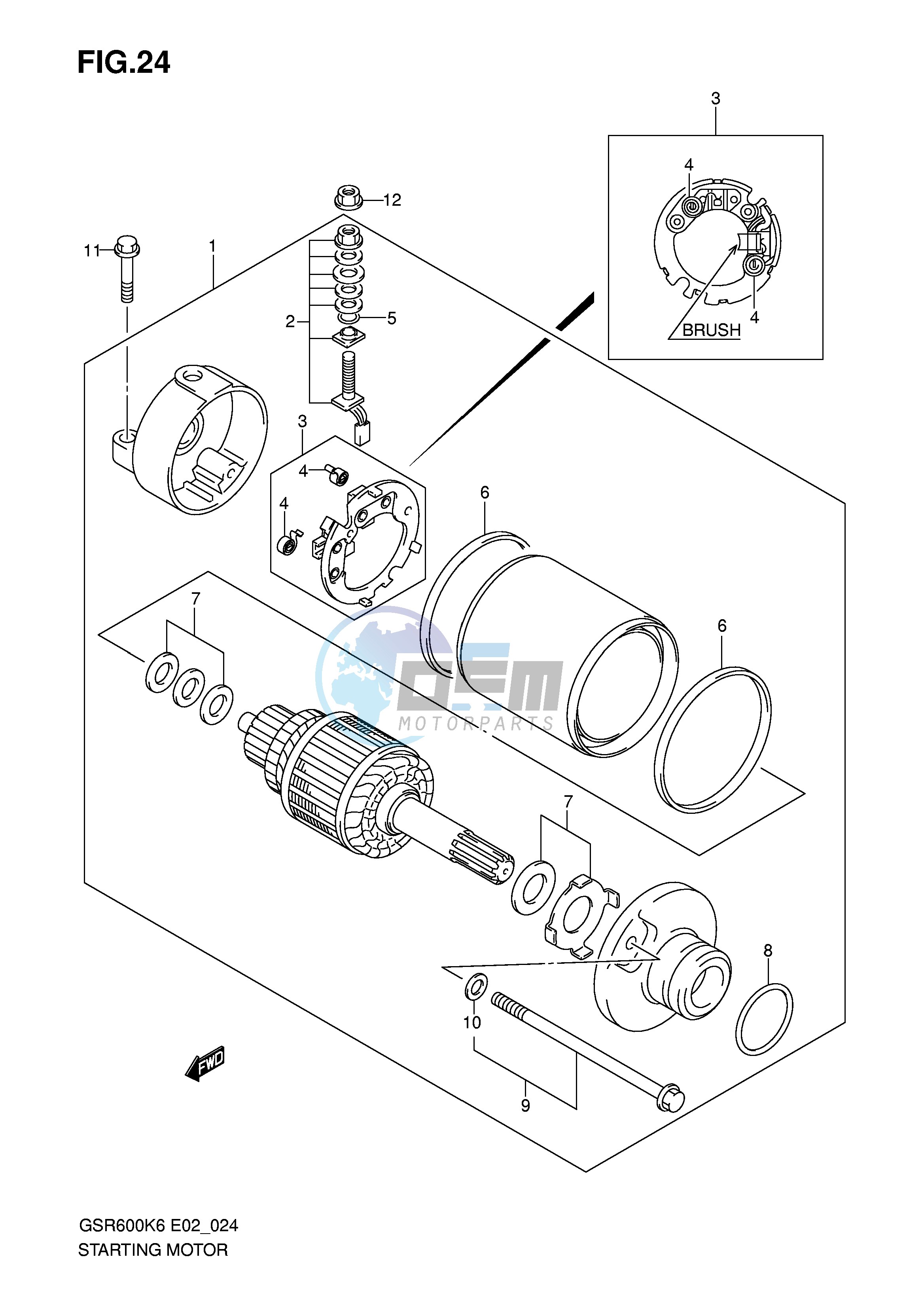 STARTING MOTOR (MODEL K6 K7)