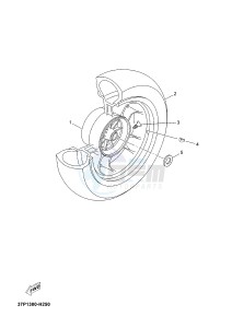 X-MAX125 XMAX 125 EVOLIS 125 (2ABB 2ABB) drawing REAR WHEEL