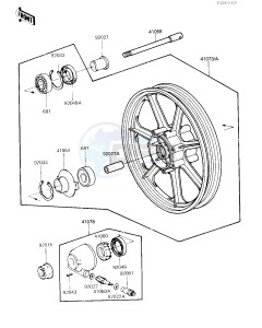 VN 750 A [VULCAN 750] (A2-A5) [VULCAN 750] drawing FRONT WHEEL