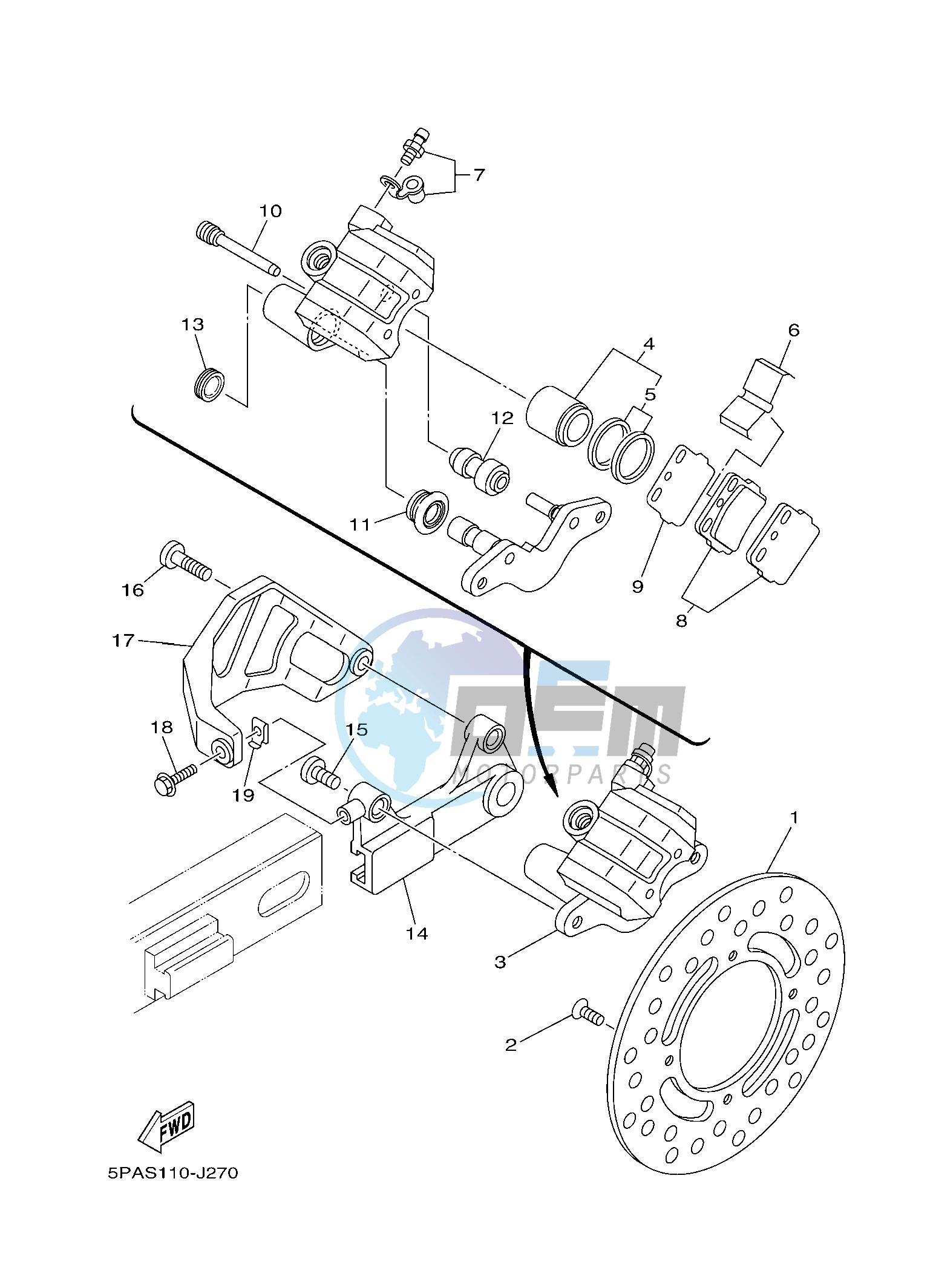 REAR BRAKE CALIPER