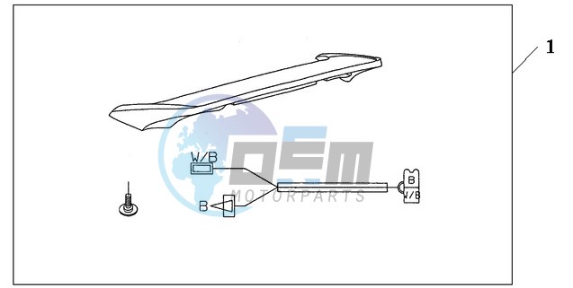 REAR SPOILER HONTEREY BLUE METALLIC