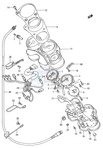 GSX-R750W (E28) drawing SPEEDOMETER (MODEL R S)