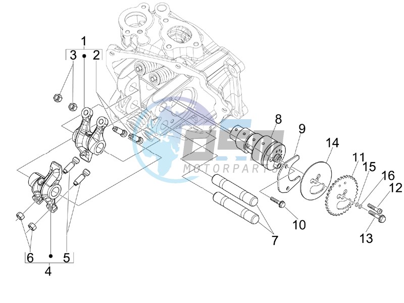 Camshaft - Rocking levers support unit