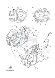 YXR700F YXR7FD RHINO 700 (1RBE 1RBF 1RBG 1RBH) drawing CRANKCASE