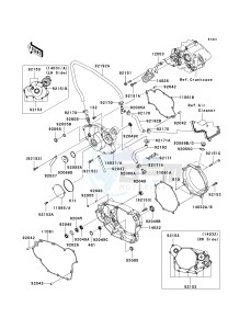 KLX 450 A [KLX450R] (A8F-A9F) A8F drawing ENGINE COVER-- S- -