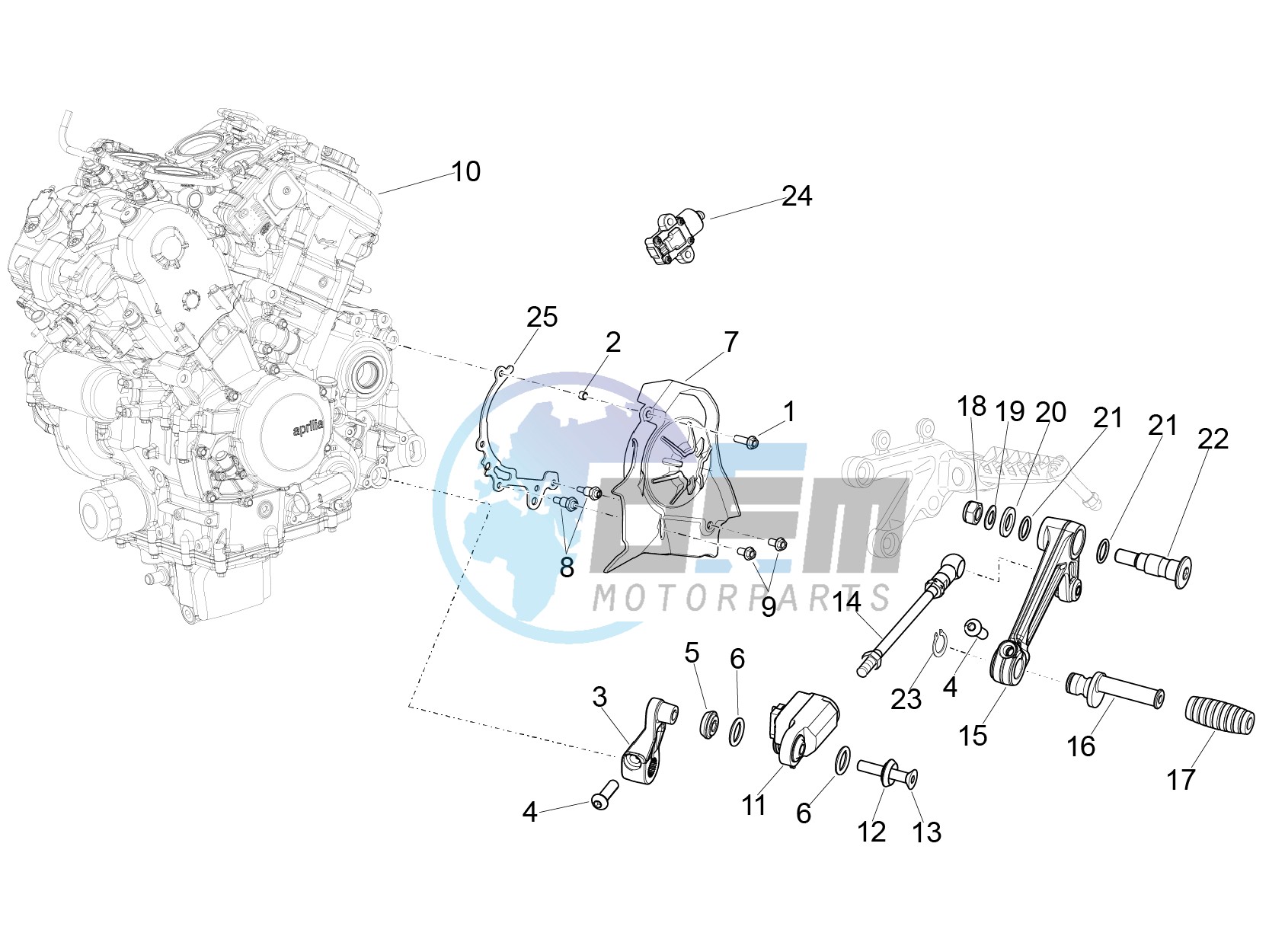 Engine-Completing part-Lever