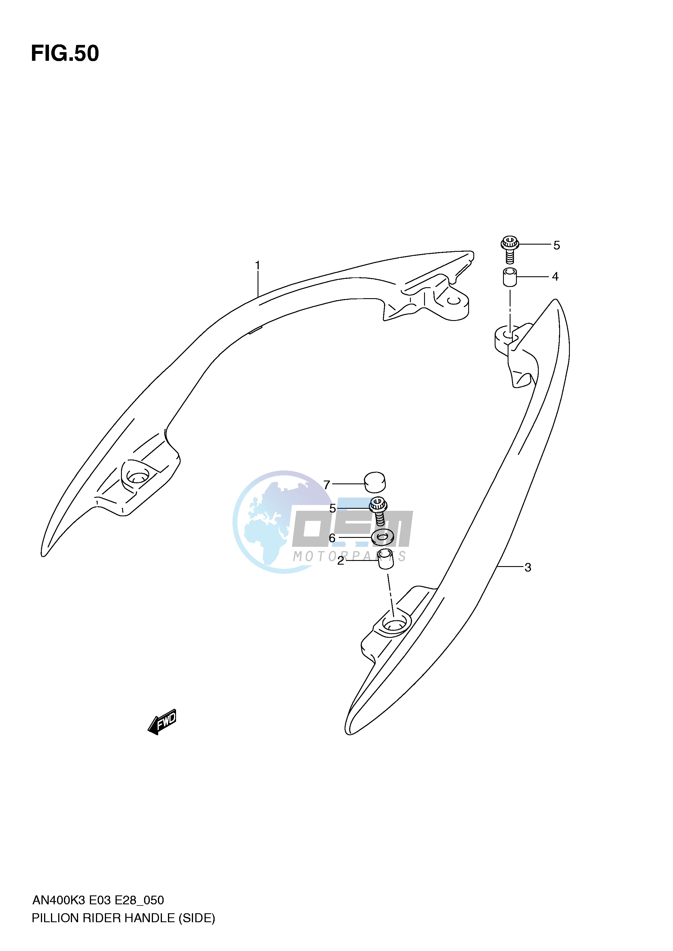 PILLION RIDER HANDLE (SIDE)(MODEL K3)