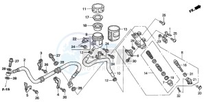 TRX450ER drawing RR. BRAKE MASTER CYLINDER