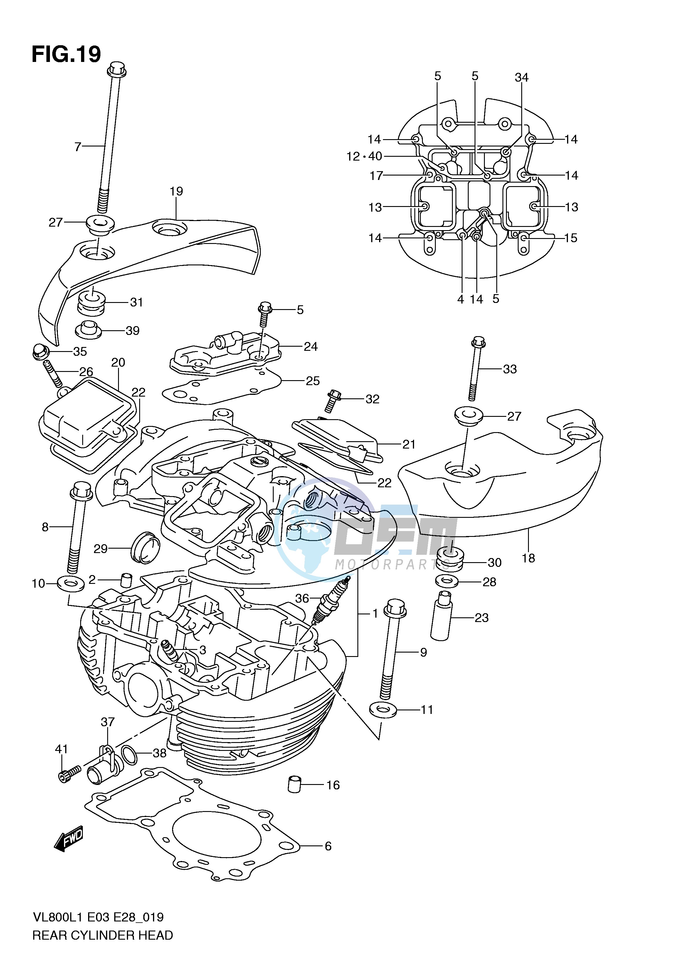 REAR CYLINDER HEAD (VL800TL1 E33)