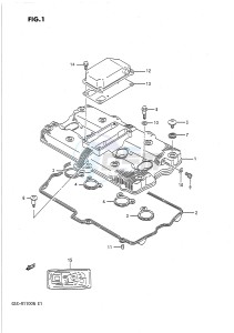 GSX-R1100 (E1) drawing CYLINDER HEAD COVER