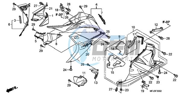 LOWER COWL (L.) (CBR600RR9,A/RA9,A)