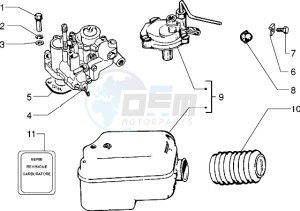 PX 200 E drawing Carburettor-air cleaner