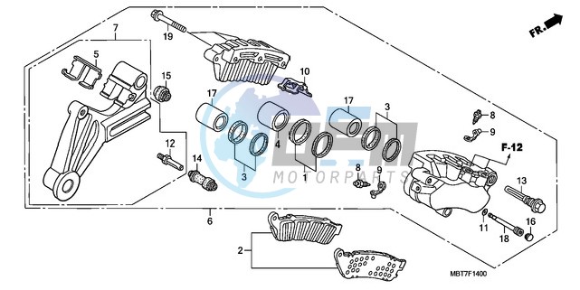 REAR BRAKE CALIPER (XL1000V)