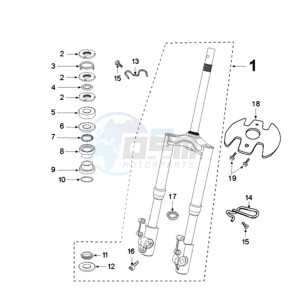 FIGHT 3 A 4T LE MANS drawing FRONT FORK / STEERINGHEAD