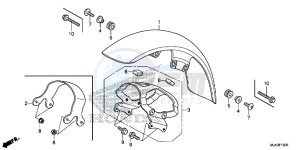 VT750C2SD UK - (E) drawing FRONT FENDER (VT750C2S/S)