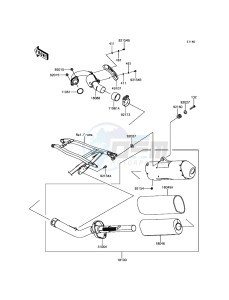 KX250F KX252AHF EU drawing Muffler(s)