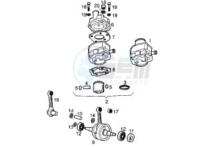 BULTACO LOBITO - 50 cc drawing CRANKSHAFT-CYLINDER