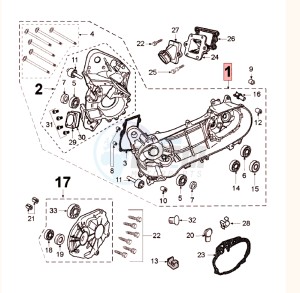 LUDIX 12 RL2A drawing CRANKCASE