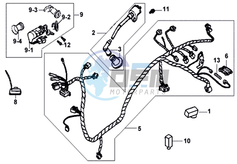 WIRING HARNASS - IGNITION LOCK - CDI UNIT