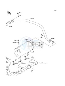 MULE_610_4X4 KAF400AFF EU drawing Muffler(s)