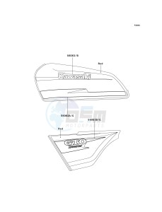 KH 125 M [2000] (M5-M9) drawing DECALS-- RED- --- M5- -