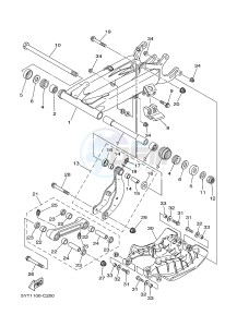 YFM350 YFM35RD RAPTOR 350 (1BSA 1BS9) drawing REAR ARM