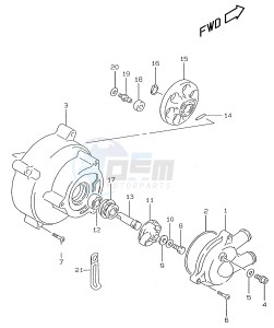 AY50 (V-W-X-Y) katana drawing WATER PUMP (model AY50W WR)