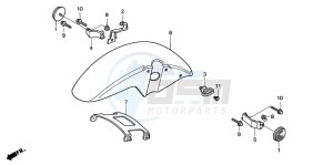 CB500S drawing FRONT FENDER