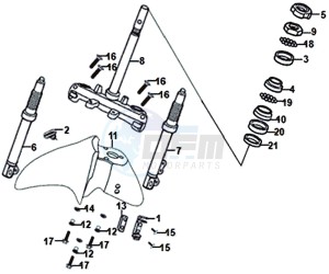 SYMPHONY ST 125I (XB12W2-EU) (E4) (L7-M0) drawing FRONT FORK / FRONT FENDER / STEERING STEM