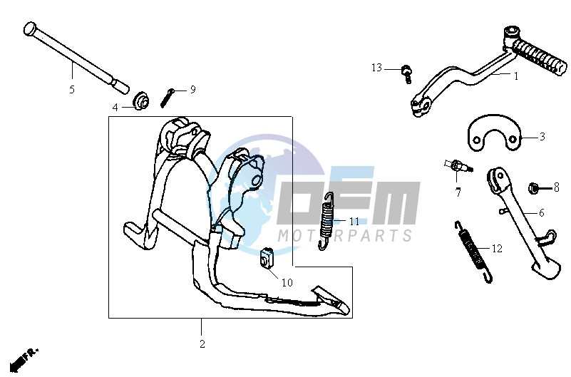 CENTRAL STAND / SIDE STAND / KICKSTARTER PEDAL