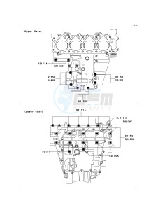 ZX 1000 E [NINJA ZX-10R] (E8F-E9FA) 0E9FA drawing CRANKCASE BOLT PATTERN