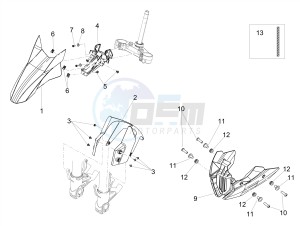 DORSODURO 900 E4 ABS (APAC) drawing Front mudguard-Pillar