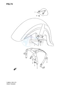 VL800 INTRUDER EU drawing FRONT FENDER