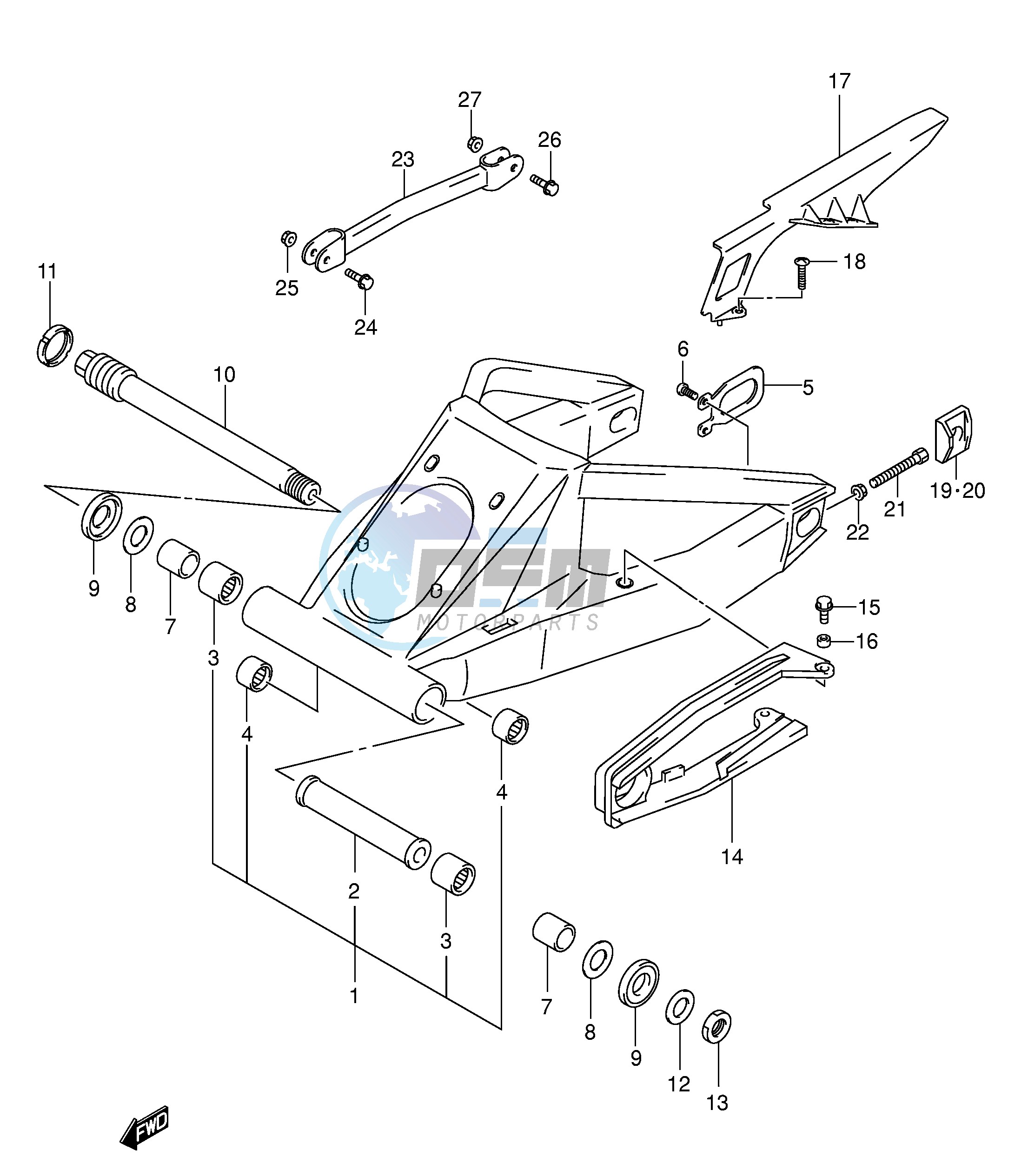 REAR SWINGINGARM (MODEL K3)