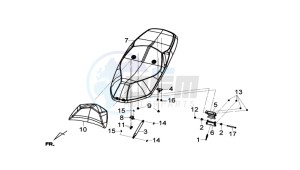 GTS 125I drawing BUDDYSEAT / REAR LUGGAGE FRAME /