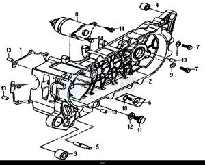 CROX 50 (25 KM/H) (AE05WA-NL) (E4) (L8-M1) drawing L. CRANK CASE