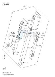 AN400 (E2) Burgman drawing FRONT FORK DAMPER (AN400ZAL1 E51)