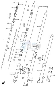 RM125 (E2) drawing FRONT DAMPER (MODEL T)