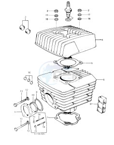 KE 100 A [KE100] (A9-A10) [KE100] drawing CYLINDER HEAD_CYLINDER