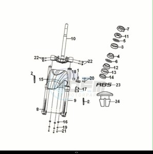 SYMPHONY ST 125 LC (XL12WW-EU) (E5) (M1) drawing STEERING STEM - FRONT CUSHION